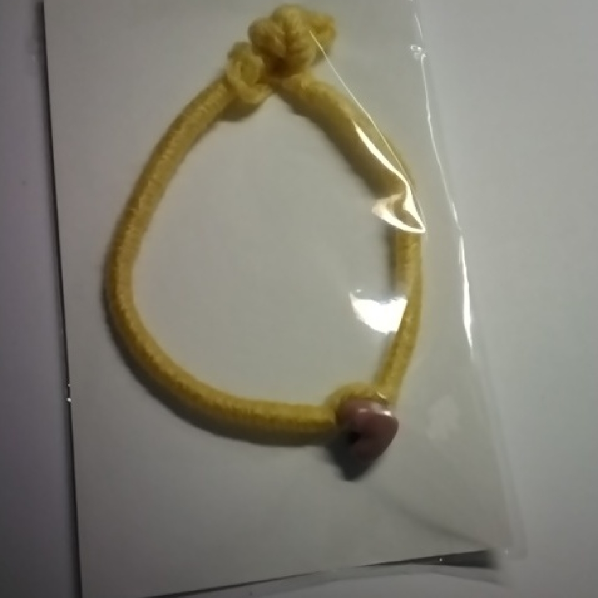 Lorena Espinoza Design Yellow Bracelet With Pink Heart